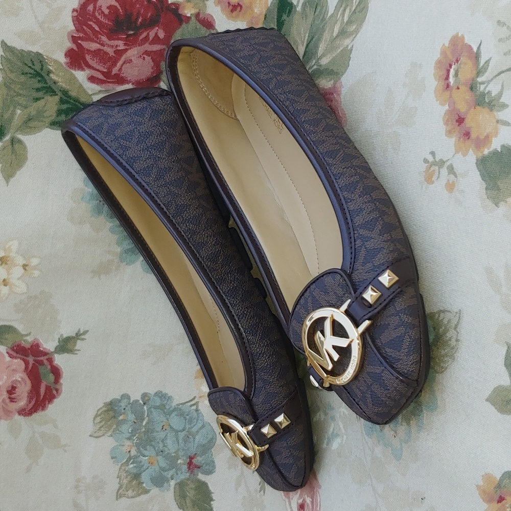 Michael Kors Fulton Studded Mocassin Flats in Brown with MK Logo Women's 7.5 - Picture 16 of 17